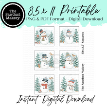 Load image into Gallery viewer, Snowman Winter 2.5" Square Printables
