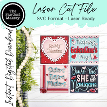 Load image into Gallery viewer, Valentine Galentine Laser Cut File | Laser Cut File | Interchangeable Frame | Valentine Sign Inserts | Valentine SVG | Sisters SVG | Besties
