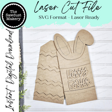 Load image into Gallery viewer, Happy Easter Bunny Ear Tag Door Hanger SVG File | Laser Cut File | Easter SVG File | Door Hanger SVG | Easter Bunny svg
