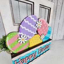 Load image into Gallery viewer, Add-on for Interchangeable Window Box | Easter Egg Window Box Insert SVG | Laser Cut File | Window Box Shelf Sitter
