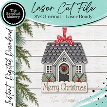 Load image into Gallery viewer, Christmas Gingerbread House Ornament SVG | Personalized Home Ornament | House Ornament Laser Cut File | Homeowner Gift | Digital Download
