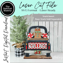 Load image into Gallery viewer, Add-on for Interchangeable Farmhouse Truck SVG | 12" and 24" Truck SV | Gingerbread Merry &amp; Bright Truck | Christmas Interchangeable SVG
