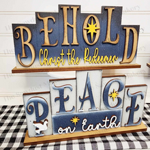 Load image into Gallery viewer, Add-on Mini Religious Nativity Word Block 5 &amp; 6 Letter Sets | Mini Word Block laser Cut SVG File | Glowforge | Tiered Tray Laser decor SVG
