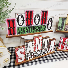 Load image into Gallery viewer, Add-on Mini Christmas Word Block 5 &amp; 6 Letter Sets | Mini Word Block SVG File | Laser Cut File | Glowforge | Tiered Tray Laser decor SVG
