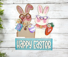 Load image into Gallery viewer, Add-on for Interchangeable Window Box | Bunny Couple Window Box Insert SVG | Laser Cut File | Window Box Shelf Sitter
