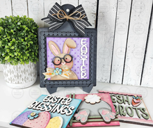 Load image into Gallery viewer, Bunny &amp; Carrot Easter Signs Laser Cut File | Laser Cut File | Interchangeable Frame | Easter Sign Inserts | Easter Sign Bundle

