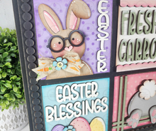 Load image into Gallery viewer, Bunny &amp; Carrot Easter Signs Laser Cut File | Laser Cut File | Interchangeable Frame | Easter Sign Inserts | Easter Sign Bundle
