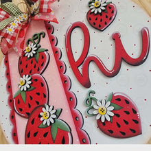Load image into Gallery viewer, Strawberry Hi Door Hanger SVG File  | Laser Cut File | Strawberry SVG File | Strawberry Door Hanger | Strawberry Welcome Sign
