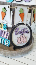 Load image into Gallery viewer, Easter Tiered Tray SVG File | Bunny svg | Laser Cut File | Glowforge | Easter SVG File | SVG | Easter Eggs | Carrot Banner | Bunnies
