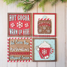 Load image into Gallery viewer, 6&quot; x 6&quot; Hot Cocoa Bar Sign Laser SVG File | Laser Cut File | Interchangeable Frame | Leaning Ladder SVG | Laser Cut Hot Cocoa signs
