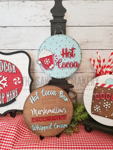 Load image into Gallery viewer, 6&quot; Round Hot Cocoa Bar Sign Set SVG File | Laser Cut File | Interchangeable Frame | Hot Cocoa | Marshmallow | Peppermint | Hot Cocoa SVG
