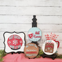 Load image into Gallery viewer, 6&quot; Round Hot Cocoa Bar Sign Set SVG File | Laser Cut File | Interchangeable Frame | Hot Cocoa | Marshmallow | Peppermint | Hot Cocoa SVG
