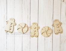 Load image into Gallery viewer, Gingerbread Banner SVG | Laser Cut File | Glowforge | Christmas SVG | Gingerbread Cookie | Banner | Peppermints | Christmas SVG
