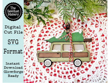 Load image into Gallery viewer, Family Christmas Truck Ornament SVG File | Laser Cut File | Glowforge | Christmas Vacation | Nuthouse | Truck | Christmas Tree
