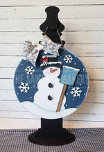 Load image into Gallery viewer, Hello Winter 10.5&quot; Door Hanger SVG File | Laser Cut File | Snowman SVG File | Door Hanger svg | WinterSVG | Snowflake | Snowman Sign
