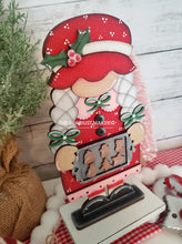 Load image into Gallery viewer, Mrs. Claus Bakery Gnome SVG File | Laser Cut File | Standing Gnome SVG File | Gnome | Gnome Shelf Sitter | North Pole Gnome SVG
