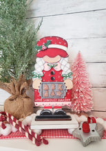 Load image into Gallery viewer, Mrs. Claus Bakery Gnome SVG File | Laser Cut File | Standing Gnome SVG File | Gnome | Gnome Shelf Sitter | North Pole Gnome SVG
