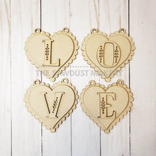 Load image into Gallery viewer, Love Valentine Banner SVG | Laser Cut File | Glowforge | Valentine&#39;s Day SVG | Valentine Heart SVG | Banner | Love | Valentine | Be Mine
