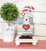 Load image into Gallery viewer, Standing Valentine Girl Gnome SVG File | Hearts | Laser Cut File | Valentine&#39;s Day Gnome SVG File | Be Mine | Gnome | Gnome Shelf Sitter
