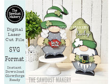 Load image into Gallery viewer, Add-on Interchangeable Gnome SVG File | St. Patrick&#39;s Day | Laser Cut File | St. Patrick&#39;s Day Gnome SVG File | Gnome | Gnome Shelf Sitter
