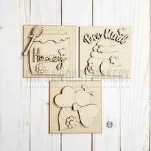 Load image into Gallery viewer, Bee Interchangeable Sign Laser SVG File | Laser Cut File | Interchangeable Farmhouse Frame | Leaning Ladder | Bee Laser Signs
