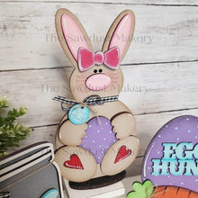 Load image into Gallery viewer, Standing Easter Shelf Sitter SVG | Laser Cut File | Glowforge | Easter SVG | Bunny laser cut file | Bunny svg | Easter Mantle Decor
