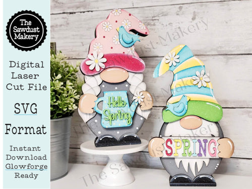 Add-on Interchangeable Gnome SVG File | Spring Add - on | Laser Cut File | Spring Flower Gnome SVG File | SVG | Gnome | Gnome Shelf Sitter