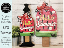 Load image into Gallery viewer, Hello Summer Watermelon Door Hanger SVG File | Laser Cut File | Watermelon SVG File | Door Hanger svg | Hello Summer SVG | Ant svg | Summer
