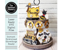 Load image into Gallery viewer, Honey Bee SVG File | Bee Tiered Tray SVG | Laser Cut File | Glowforge | Bee SVG File | Honey Pot | Bees | Honey Bee
