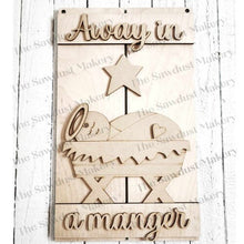 Load image into Gallery viewer, Nativity Pallet Sign Door Hanger SVG File | Laser Cut File | Christmas SVG File | Door Hanger svg | Nativity SVG | Away in a Manger
