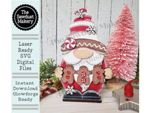 Load image into Gallery viewer, Gingerbread Gnome SVG File | Laser Cut File | Standing Gingerbread Gnome SVG File | Gnome | Gnome Shelf Sitter | Cookie Gnome SVG
