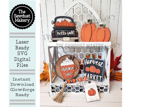 Fall Harvest SVG File | Laser Cut File | Glowforge | USA | Pumpkin Spice | Hello Fall | Harvest Market | Pumpkin Truck | Fall SVG