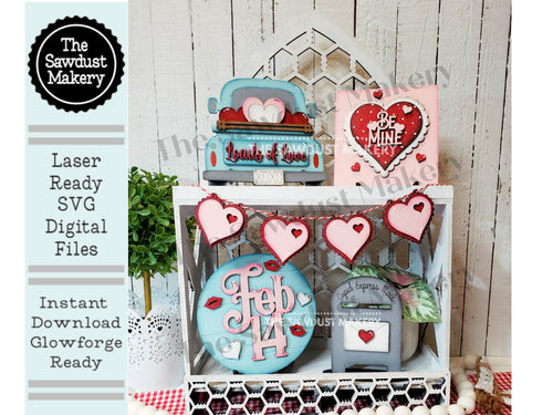 Loads of Love Valentine Tiered Tray SVG File | XOXO | Laser Cut File | Glowforge | Valentine SVG File | Love | Feb 14 | Valentine Truck