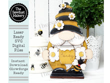 Load image into Gallery viewer, Bee Gnome SVG File | Laser Cut File | Glowforge | Standing Bee Gnome SVG File | SVG | Gnome | Gnome Shelf Sitter | Bees | Honey
