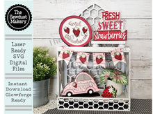 Load image into Gallery viewer, Strawberry Tiered Tray SVG File | Laser Cut File | Glowforge | Strawberry | Fresh Picked Berries | Daisy svg | VW Bug SVG | Summer svg
