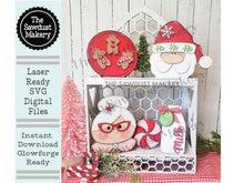 Load image into Gallery viewer, Santa and Mrs. Claus SVG File | Laser Cut File | Glowforge | Santa Claus | Mrs. Claus | Milk &amp; Cookies | Santa SVG | Santa Cookie Plate
