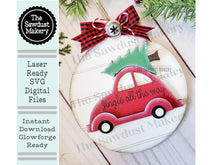 Load image into Gallery viewer, Jingle all the Way Christmas Ornament SVG File | Laser Cut File | Christmas Tree | Ornament | Christmas VW Bug svg |Personalized Ornament
