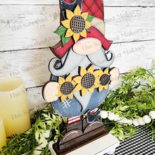 Load image into Gallery viewer, Fall Sunflower Large Gnome SVG File | Laser Cut File | Standing Sunflower Gnome SVG File | Gnome Shelf Sitter | Fall | Sunflowers | Crows
