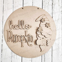 Load image into Gallery viewer, Hello Pumpkin Fall Gnome Door Hanger | Fall | Door Hanger | SVG File | Laser Cut File | Glowforge | Gnome SVG | Fall SVG
