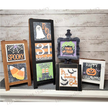 Load image into Gallery viewer, Halloween Sign Bundle Laser Cut File | Farmhouse Interchangeable Leaning Sign Bundle File SVG | Glowforge | Farmhouse Signs
