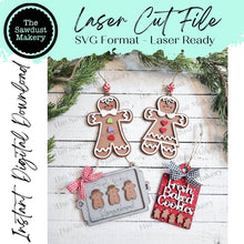 Load image into Gallery viewer, Gingerbread Ornament Bundle SVG File | Laser Cut File | Camper SVG File | Christmas Ornament svg | Gingerbread SVG | Cookie Sheet svg
