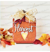 Load image into Gallery viewer, Harvest Pumpkin Votive Shelf Sitter SVG File | Laser Cut File | SVG | Fall svg | Votive Candles | Autumn SVG
