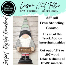 Load image into Gallery viewer, Porch Gnome SVG | Interchangeable Farmhouse Truck Add-on | Gnome SVG | Laser Cut File | Interchangeable Home Decor SVG
