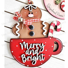 Load image into Gallery viewer, Gingerbread Tea/Cocoa Cup Christmas Ornament SVG File | Laser Cut File | Christmas Ornament SVG | Ornament SVG | Personalized
