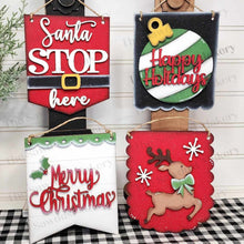 Load image into Gallery viewer, Christmas Mini Hanger Signs | Santa Signs SVG | Reindeer SVG | Door Hanger | SVG File | Laser Cut File | Glowforge | Mini Post Sign svgs
