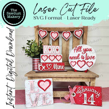 Load image into Gallery viewer, Valentine Love Tiered Tray SVG File | Laser Cut File | Glowforge | Valentine SVG File | Love | Feb 14 | XOXO | Hearts
