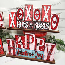 Load image into Gallery viewer, Add-on Mini Valentine Word Block 5 &amp; 6 Letter Sets | Mini Word Block SVG laser Cut File | Glowforge | Standing SVG File
