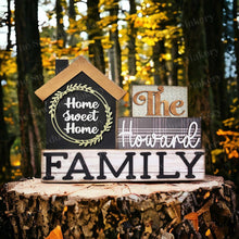 Load image into Gallery viewer, Family House Standing Block SVG File | Laser Cut File | Home svg | Family Centerpiece | Family Mantle Decor SVG | Home Laser Cut File
