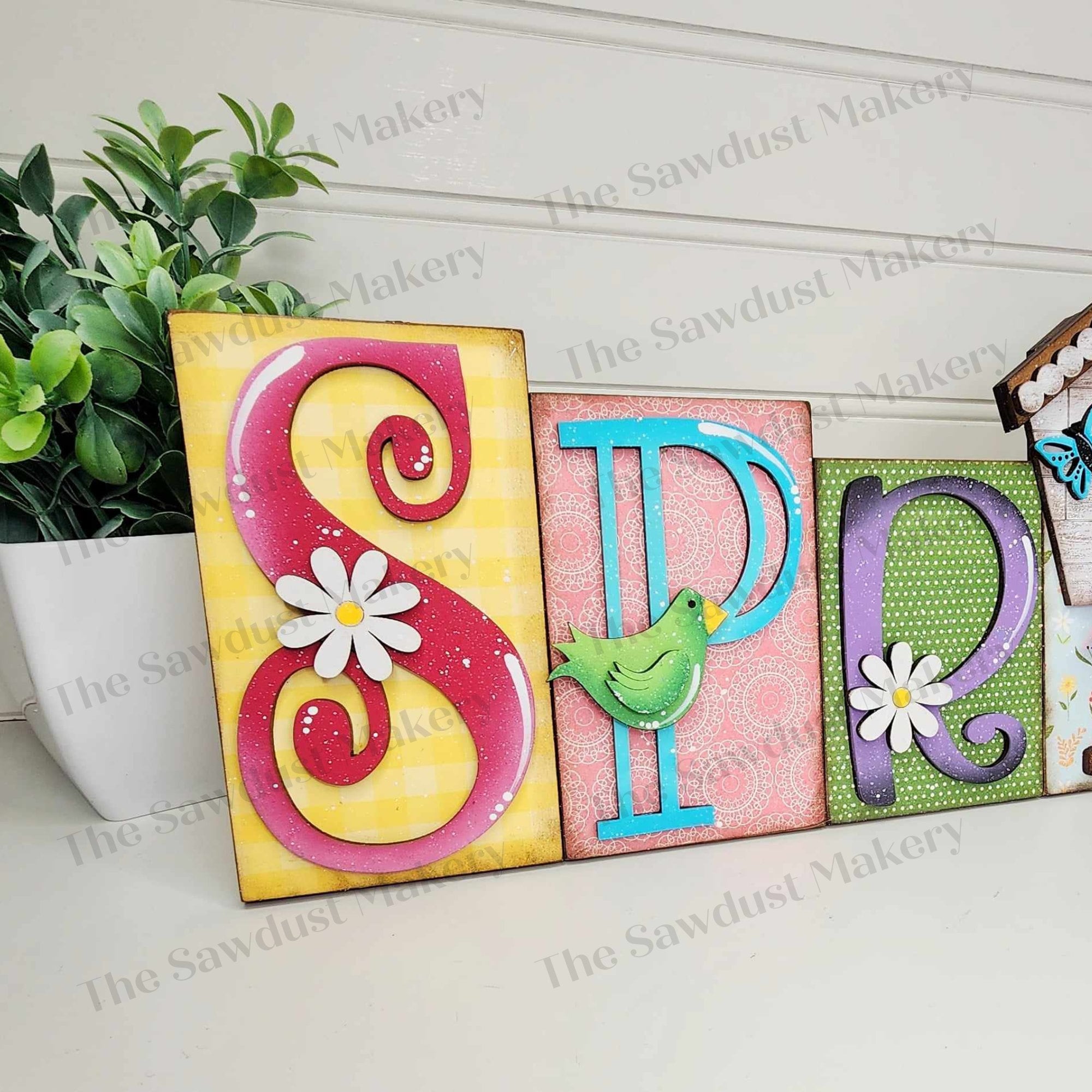 Spring Word Insert Spring Word Block SVG | Word Block SVG | SVG File | Laser Cut File | G ...