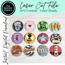 Load image into Gallery viewer, Vol. 3 ~ 12 Month Seasonal Bundle Candy Jar Cookie Jar lid Interchangeable Frame SVG File | Laser Cut File | Interchangeable Frame Insert
